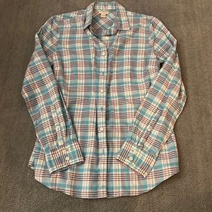J Crew Perfect Fit Plaid Flannel Button Down